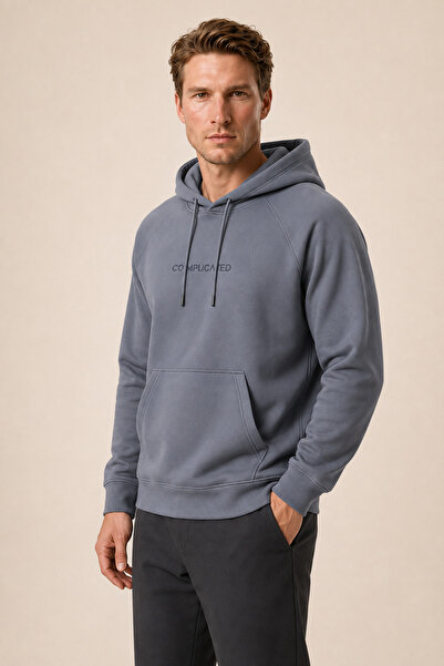 Redline Kitell New Season Men's Regular Fit Cotton Hooded Sweatshirt Anthracite