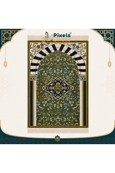 PixelsLinens سجادة صلاة فاخرة بنقوش مستوحاة من الروضة الشريفة من بكسل ليننز، ...