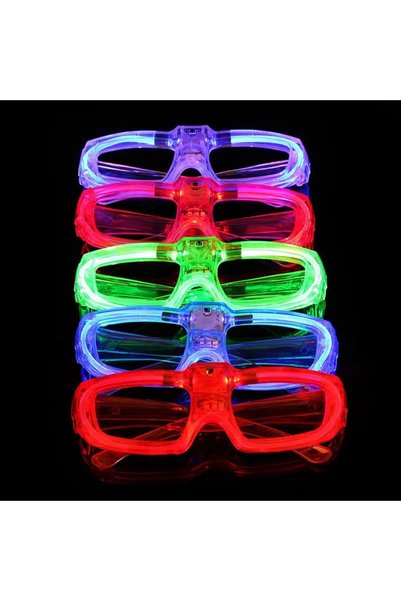 NW NessiWorld Blue Led Light-Up Party Glasses 3 Modes – Glow & Night Fun Glasses