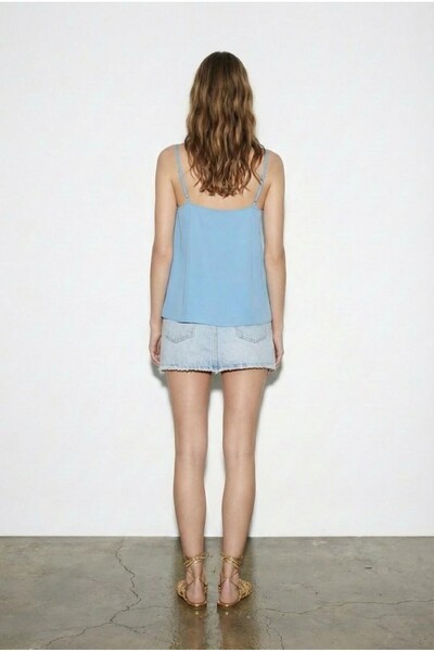casa di sole Strap v-neck blouse
