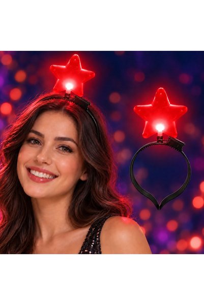 Skygo Big Mega Star Lighted Led Party Crown Red Color