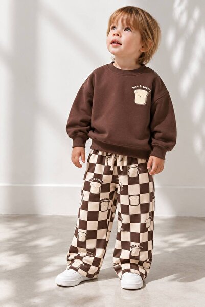 daisydolly Unisex Çocuk 3 İplik Şardonsuz Baskı Detaylı Takım
