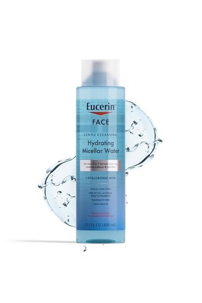 Eucerin Face Gentle Cleansing Hydrating Micellar Water with Hyaluronic Acid, ...