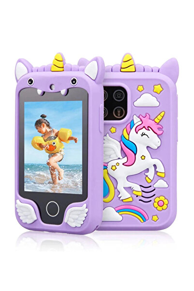 My Best Store Çocuklar İçin Eğitici Telefon Dokunmatik Ekran Çift Kameralı Fe...