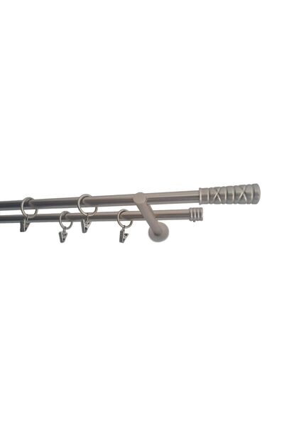 Perdegal Galerie metalica Striat Dubla Moderna 16mmx240cm, cu Inele din Metal...