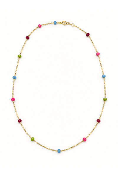AUBRA Talora Halo Xuping Women's Steel Color Necklace Non-Tarnish Gold Color