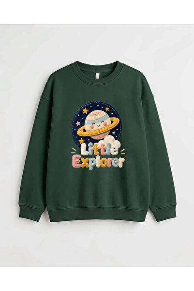 Let's Wear Embroidery printed premium crew neck long sleeve sweatshirt