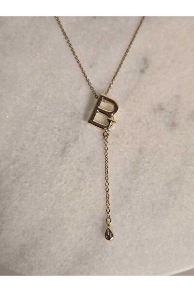 Roseliere Jewelry Çelik Sallantı Detay Gold B Harf Kolye Kararmaz Alerji Yapm...