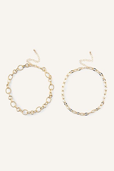 DeFacto Women's 2-Piece Chain Necklace Set I1416Axns