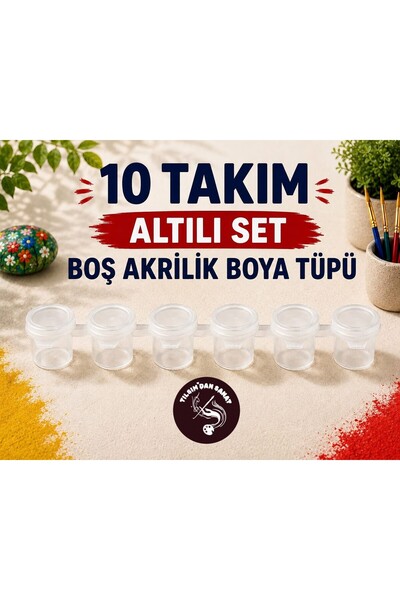 10 Adet Boş Akrilik Boya Tüpü