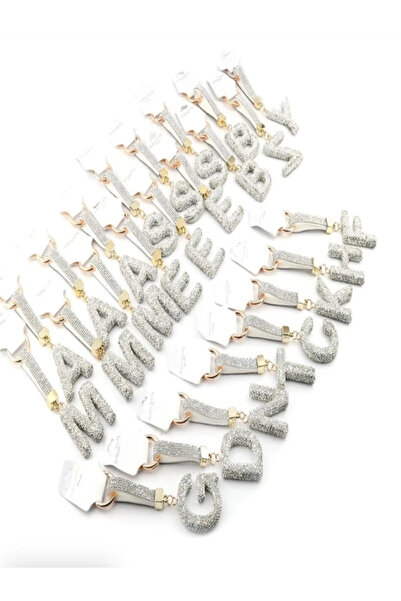 ARBABAG&ACCESSORY Breloc cu literă din piatră de cristal și accesoriu pentru ...