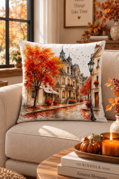 Bertille Home Autumn Series Double-Sided Digital Printed Throw Pillow Cover (...