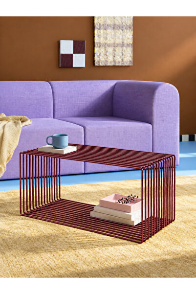 boz concept home Montano Metal Tel Orta Sehpa Yan Sehpa Dergilik Renk 70 × 35...