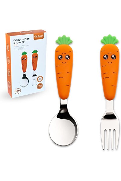Arabest Toddler Utensils Set with Travel Case,Carrot Shaped Stainless Steel S...