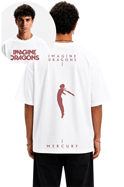 Fuddy Moda Unisex Imagine Dragons Mercury Back Print T-Shirt, Oversize Rock B...