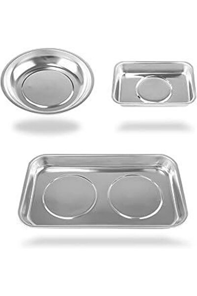 Arabest 3-Piece Stainless Steel Magnetic Tray Set,Heavy Duty Tool Holder for ...