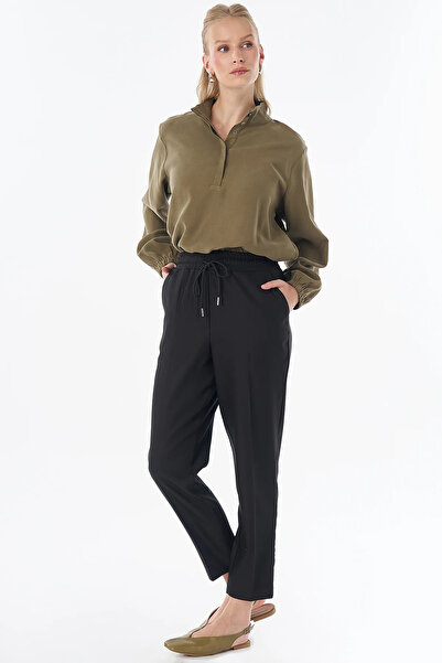 Kayra Lace-Up Pocket Trousers Black