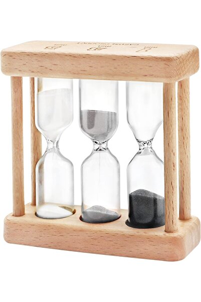 Arabest Hourglass Timer Set 1,3,5 Minute,Mini Wooden Sand Clock Ornaments,Whi...