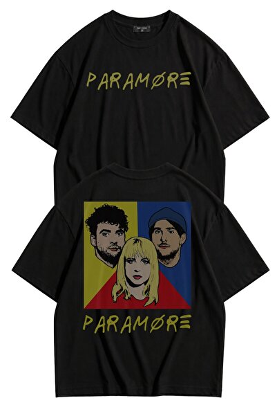 Fuddy Moda Unisex Paramore Members Back Print Crew Neck T-Shirt, Oversized Ro...