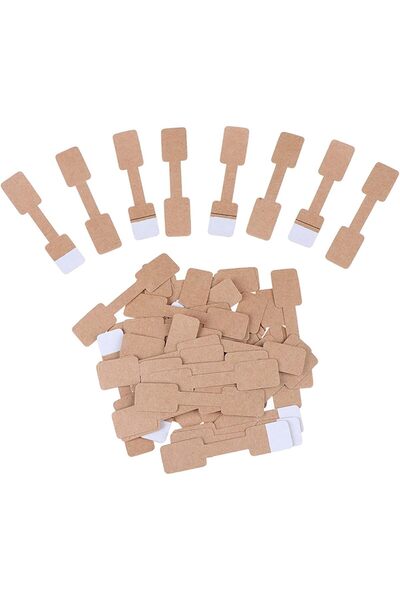 Arabest 200 Pcs Blank Kraft Paper Jewelry Price Tags,Self-Adhesive Label Stic...