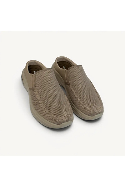 ShoeTypes Men's Beige Comfortable Open-Back Slip-On Shoes - 43 - Beige - Bej