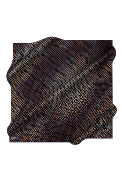 Aker Yellow 90X90 Silk Crepe Satin Scarf