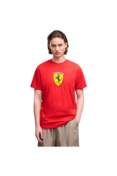 Puma Tricou Ferrari cu sigla colorată, Roșu, Bărbați