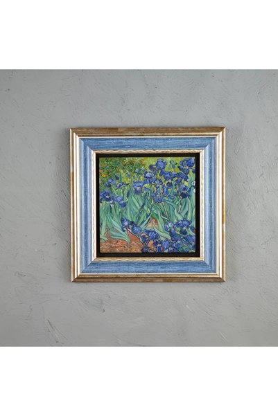 ermin Van Gogh Süsenler Irises İkonik Çiçek Sanatı Doğal Limra Taşı El Yapımı...