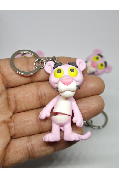 Pembe Panter Anahtarlık Ve Çanta Süsü - Pink Panther Hareketli Eklem Hediyelik Aksesuar