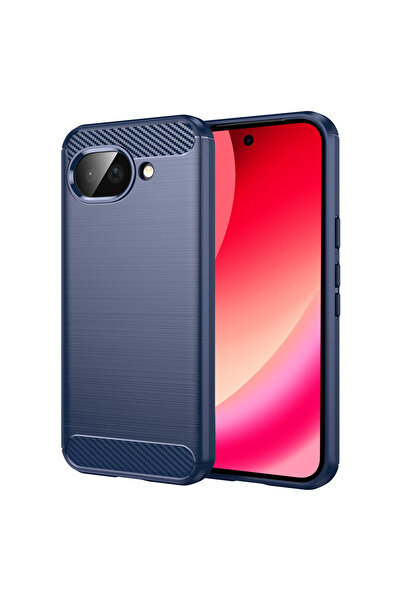 Rao Husa Carbon Silicone pentru Google Pixel 10a, carbon si TPU, albastra