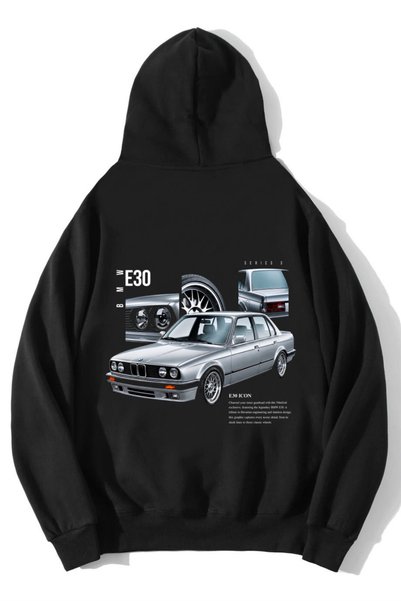 BRZ COLLECTION Hanorac Unisex Oversize Icon E30 Icon Negru