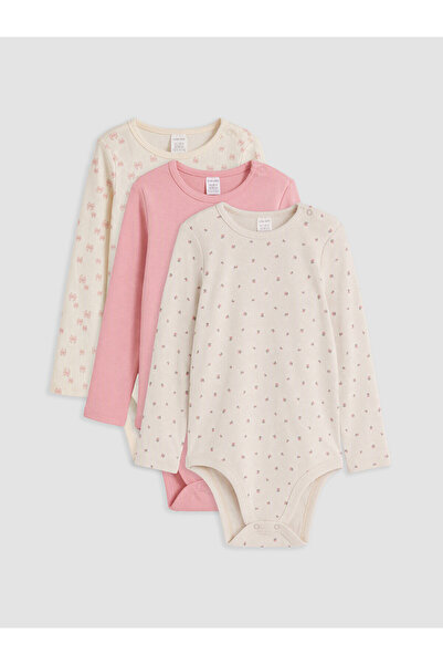 LC Waikiki Two Mt Shop Quality Lcw Baby Ecru Baby Girl Snap Fastener Bodysuit...