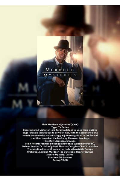 OEM Αφίσα Ινφογραφικού Σχεδίου Murdoch Mysteries, Ντετέκτιβ και Μυστήριο, Χαρ...