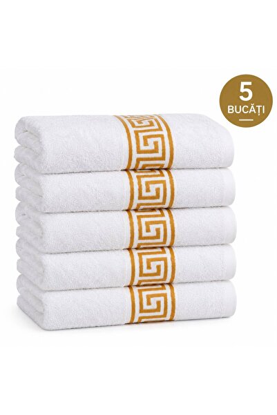 RMR textile Set de 5 buc prosop de fata 50x90 cm,model shinning cu bordura ,b...