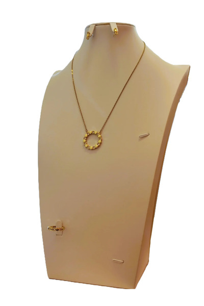 Peach Jewelry Σετ κύκλος Μενταγιόν Σκουλαρίκια Δαχτυλίδι Ρυθμιζόμενο 316 ατσάλι