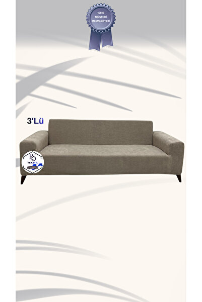 ES Tekstil Premium Bambu Kumaş Lüks 3'lü Koltuk Kılıfı