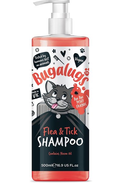 Bugalugs Flea & Tick Shampoo for Cats (Contains Neem Oil) - 500ml / 16.9 US f...