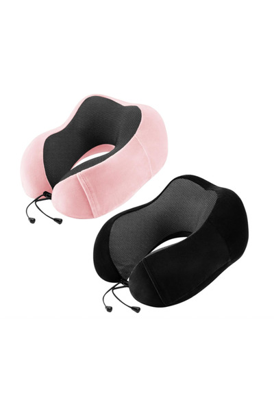 Generic Brand Set 2 perne U, spumă cu memorie, suport cervical, pentru călătorii