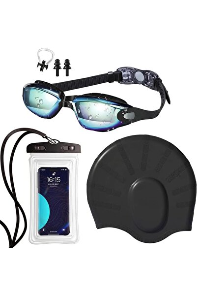 ToolHouse Swimming Goggles with Ear Protection Swim Cap and Floating Phone Po...