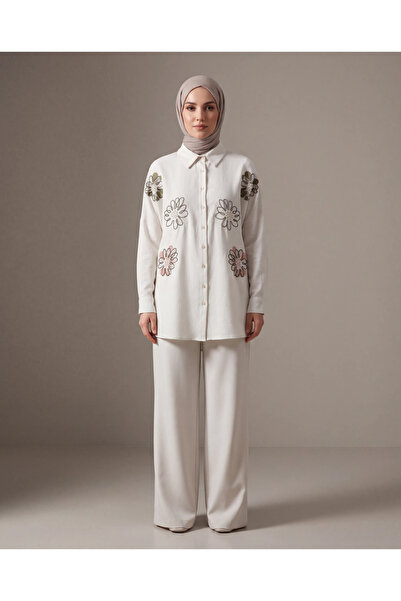 BURRASCA Embroidered Oversized Linen Shirt