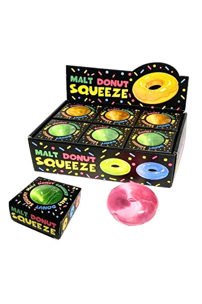 Malt Squishy Sugar Donut Assorted Sensory Squeeze Toy, 1 Piece