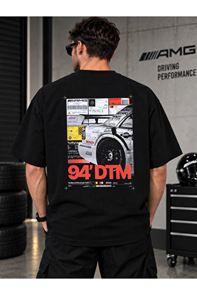 DTM Baskılı Siyah Oversize Tişört Vers.1