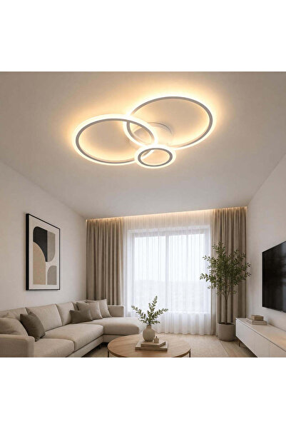 luminisled Lustră LED cu trei inele, iluminare 300W