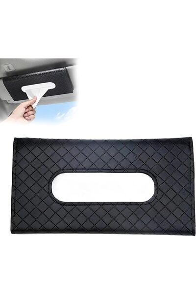 GENERAL Luxury Diamond Pattern Car Tissue Holder for Visor with Facial Tissue...