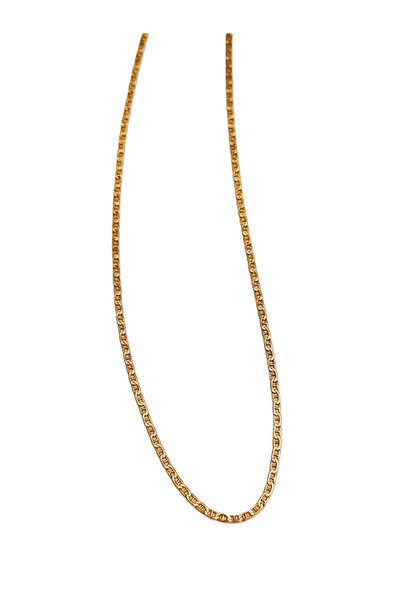 Peach Jewelry Ανδρική και Γυναικεία Χρυσή Αλυσίδα – Στρογγυλεμένο Σχέδιο Κουβ...