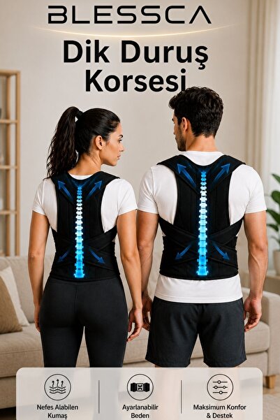 Blessca Dik Duruş Korsesi Korseleri Kadın Erkek Dik Durmak İçin Korse Kamburl...