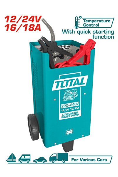 TOTAL Φορτιστής Μπαταρίας - Εκκινητής 12/24V / 16-18A / 70-300Ah (TBC2201)