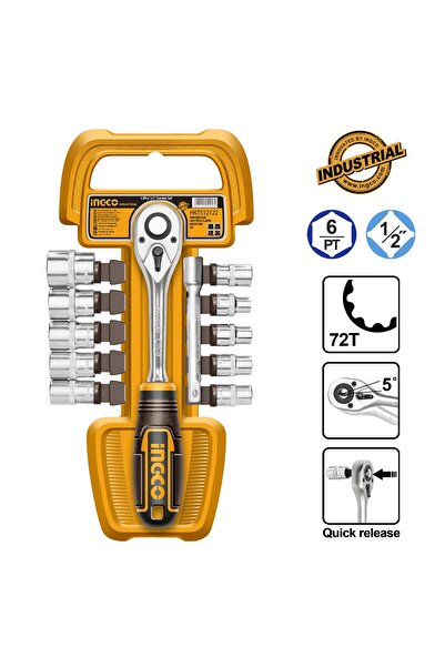 Ingco Σετ Καρυδάκια 1/2 " 12 Τεμάχια (HKTS12122)