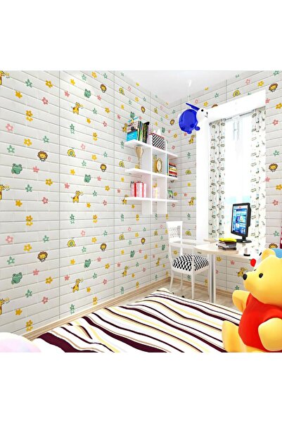Vivendo Decorative 3D self-adhesive wallpaper for children, brick pattern wit...
