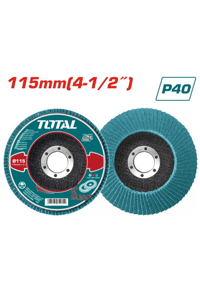 TOTAL Δίσκος γυαλίσματος με πτερύγια 115mm P40 για INOX (TAC641151)